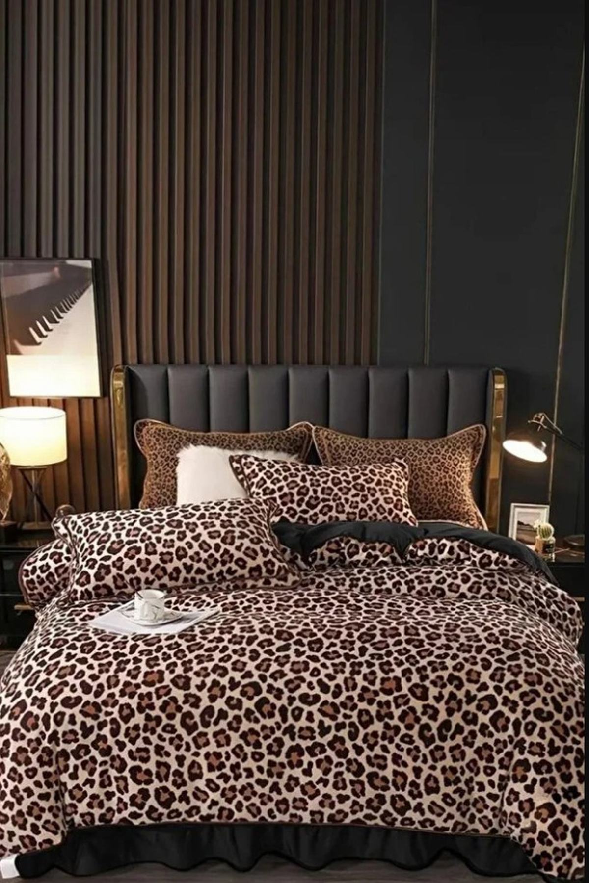 Leopar Desenli Çift Kişilik Nevresim Takımı