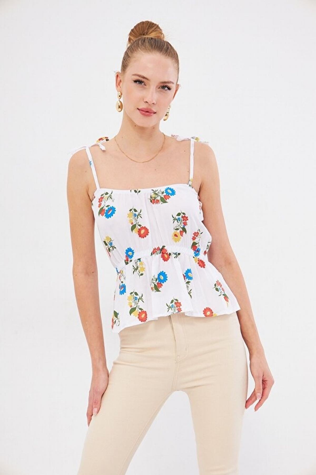 Çiçekli Kadın Bluz