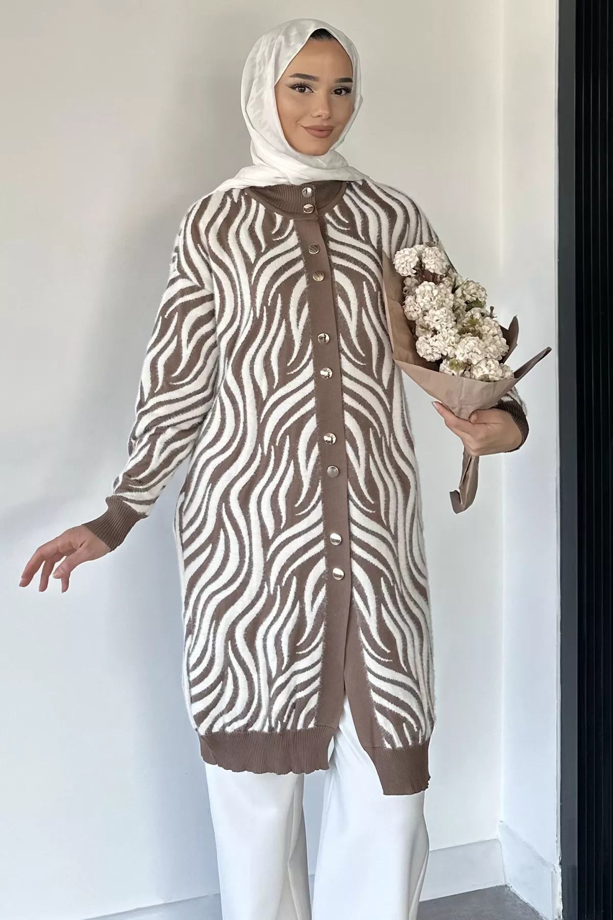 Desenli Tesettür Hırka