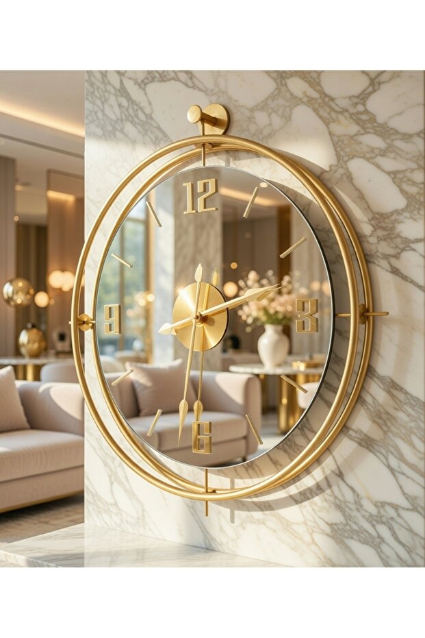 DUVAR SAATİ TİNATTİ GOLD aynalı duvar saati